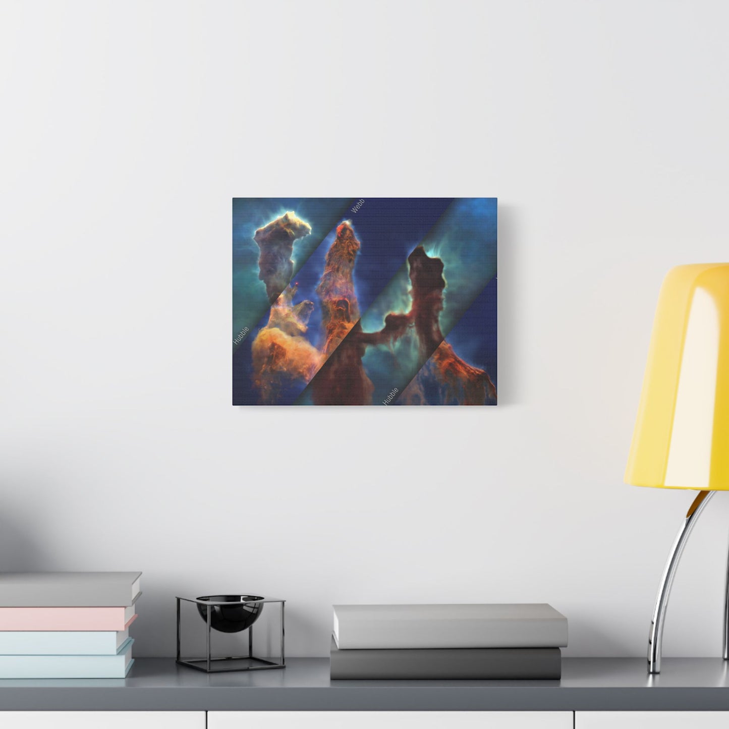 Pillars of Creation - Webb vs Hubble, Satin Canvas