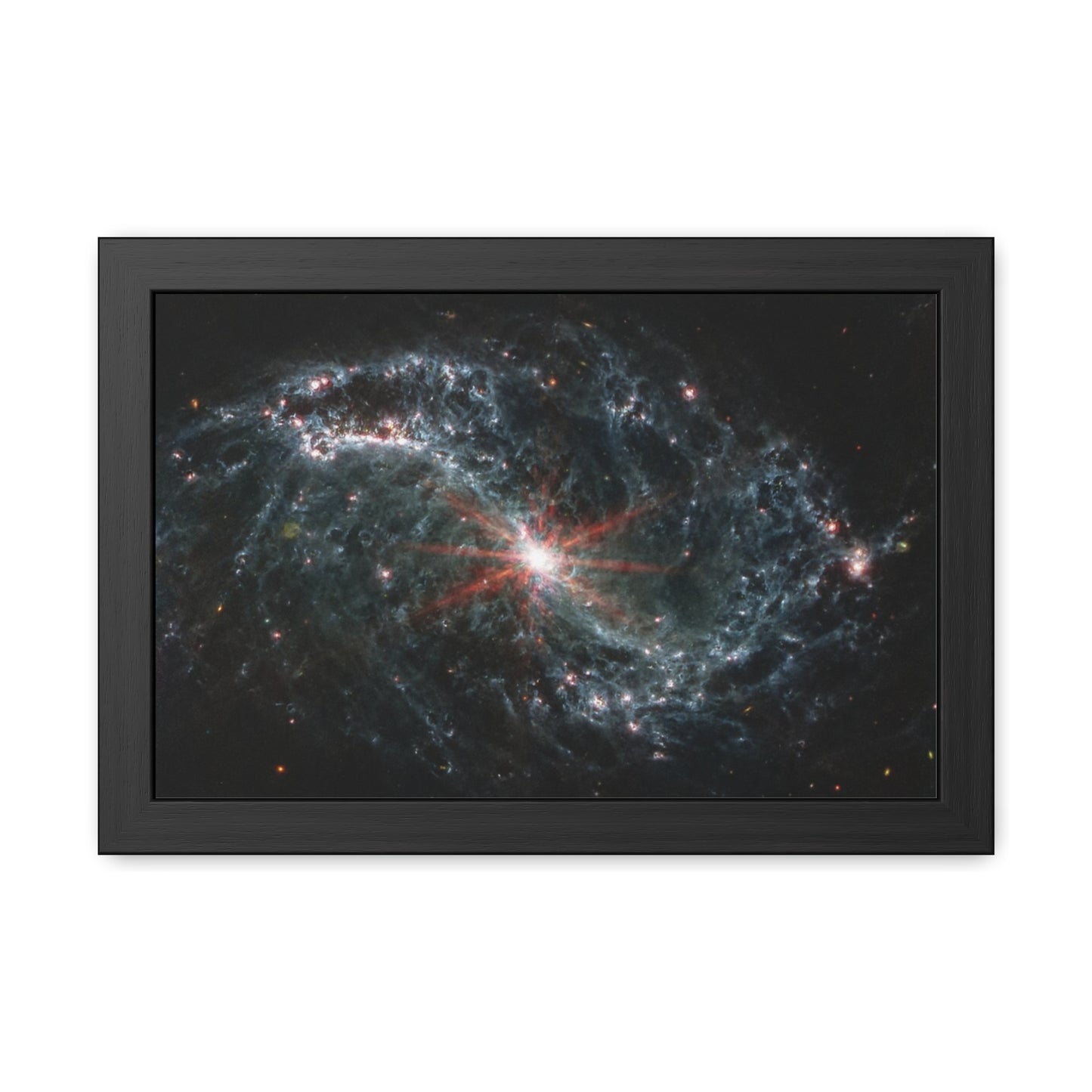 Intricate Networks of Gas and Dust in Nearby Galaxies, Hand Crafted Wooden Framed Poster