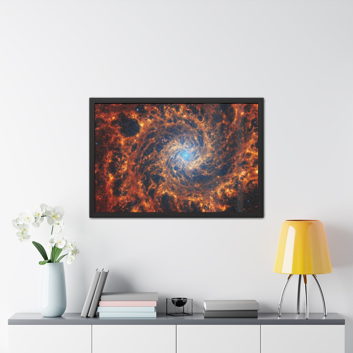 Spiral Galaxy NGC 628, Hand Crafted Wooden Framed Poster