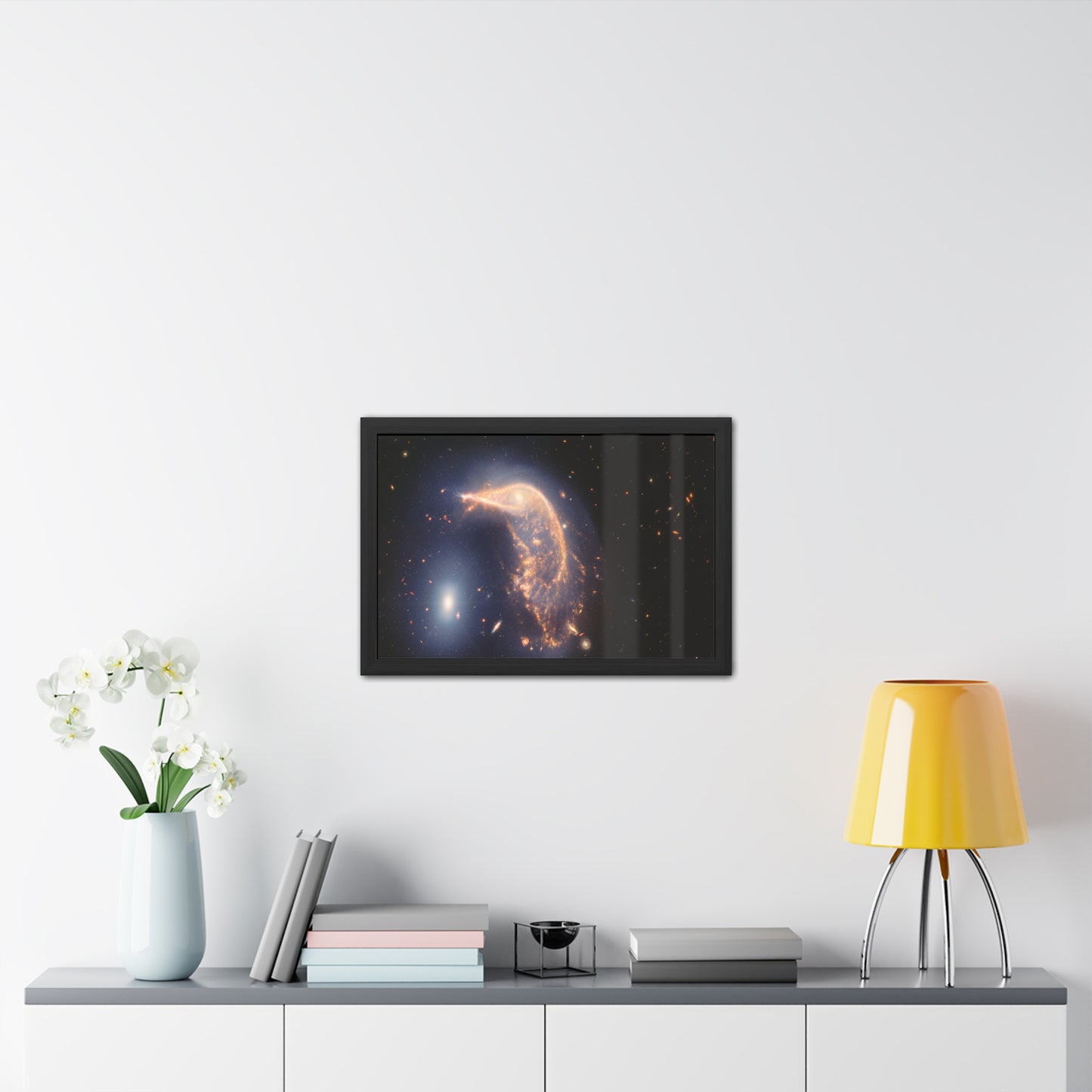 Interacting Galaxies Arp 142, Hand Crafted Wooden Framed Poster