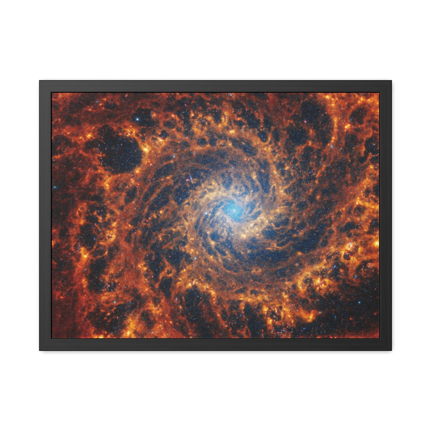 Spiral Galaxy NGC 628, Hand Crafted Wooden Framed Poster