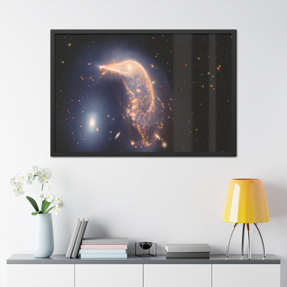 Interacting Galaxies Arp 142, Hand Crafted Wooden Framed Poster