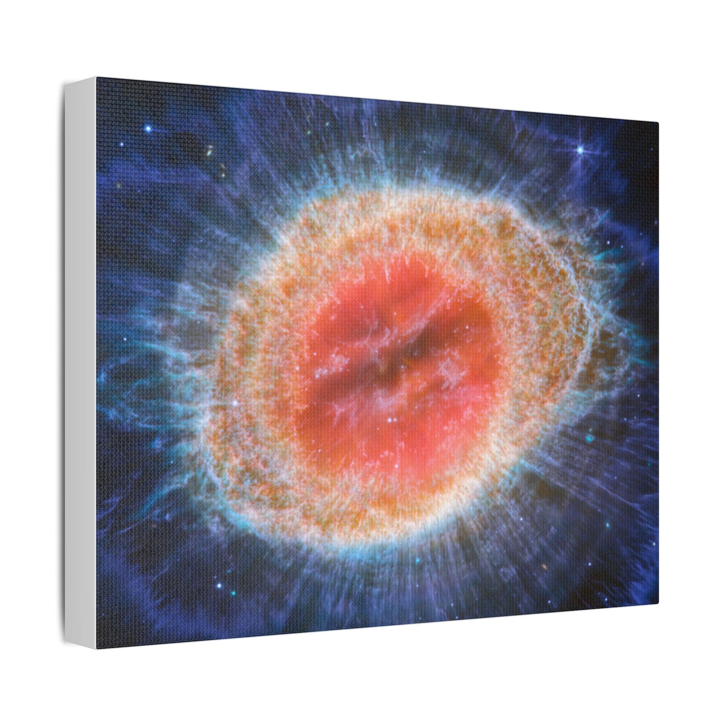 Ring Nebula (MIRI image), Satin Canvas, Stretched