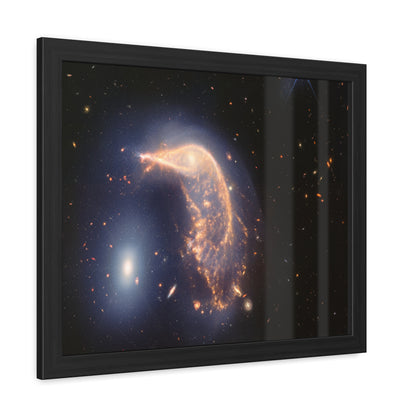 Interacting Galaxies Arp 142, Hand Crafted Wooden Framed Poster