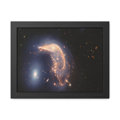 Interacting Galaxies Arp 142, Hand Crafted Wooden Framed Poster