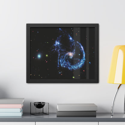 Arp 107 Supermassive Blackhole, Hand Crafter Wooden Framed Poster