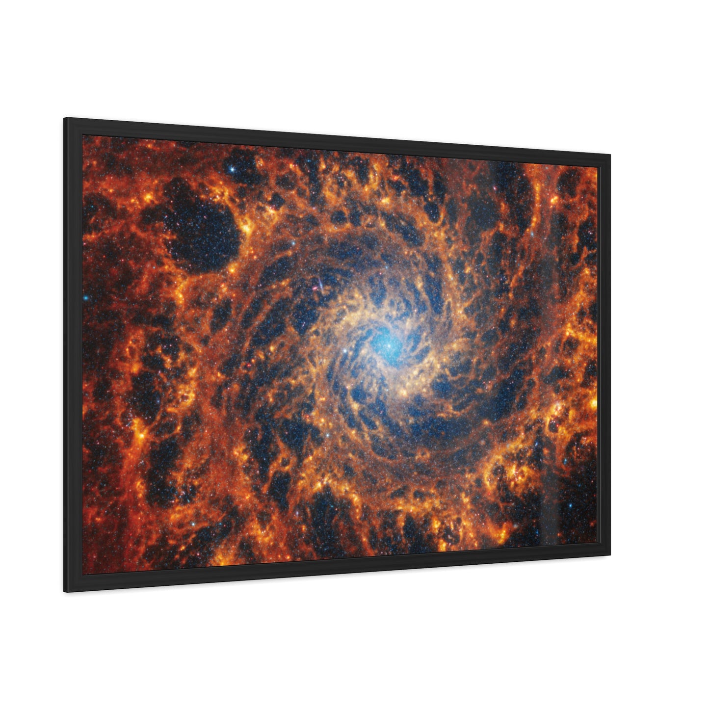 Spiral Galaxy NGC 628, Hand Crafted Wooden Framed Poster