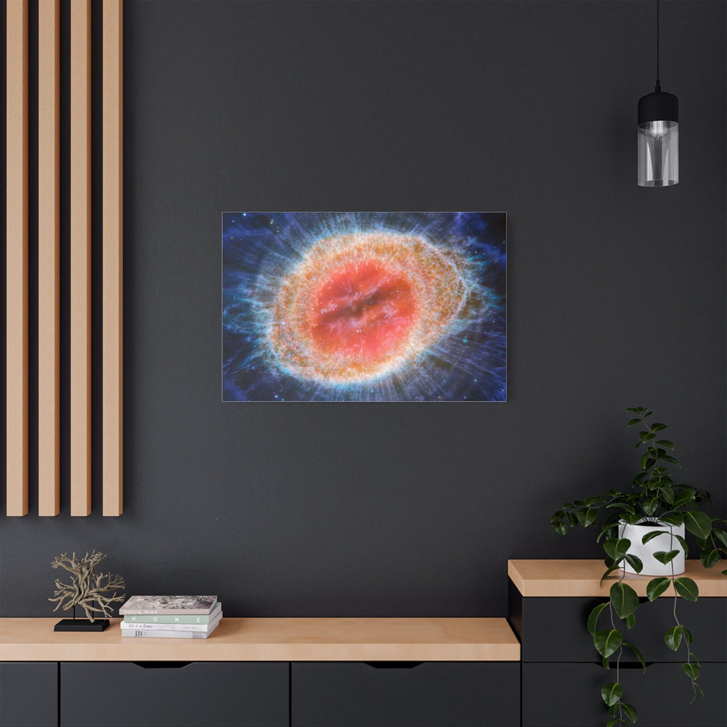 Ring Nebula (MIRI image), Satin Canvas, Stretched