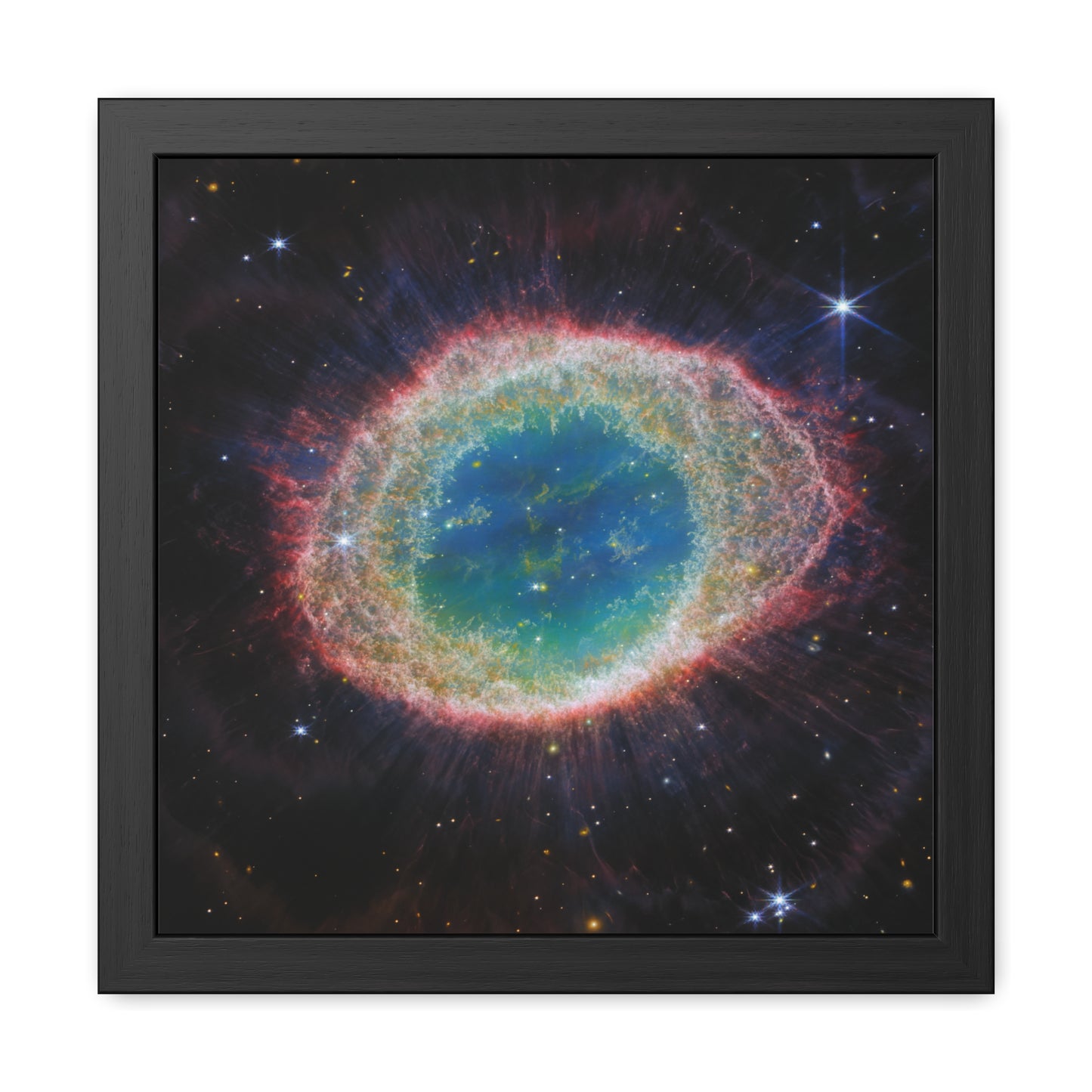 Ring Nebula, Hand Crafted Wooden Framed Poster