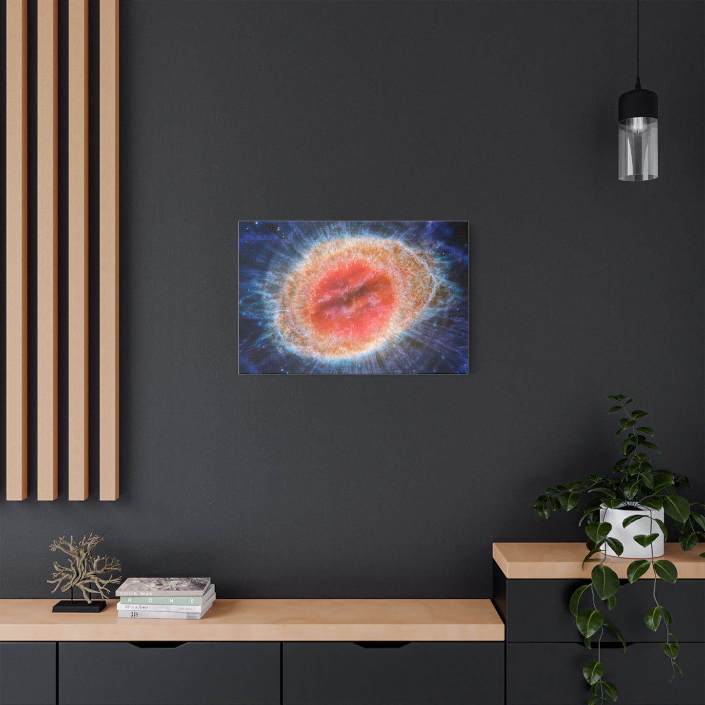 Ring Nebula (MIRI image), Satin Canvas, Stretched