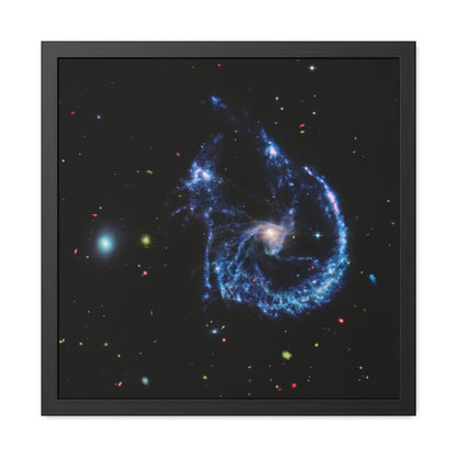 Arp 107 Supermassive Blackhole, Hand Crafter Wooden Framed Poster