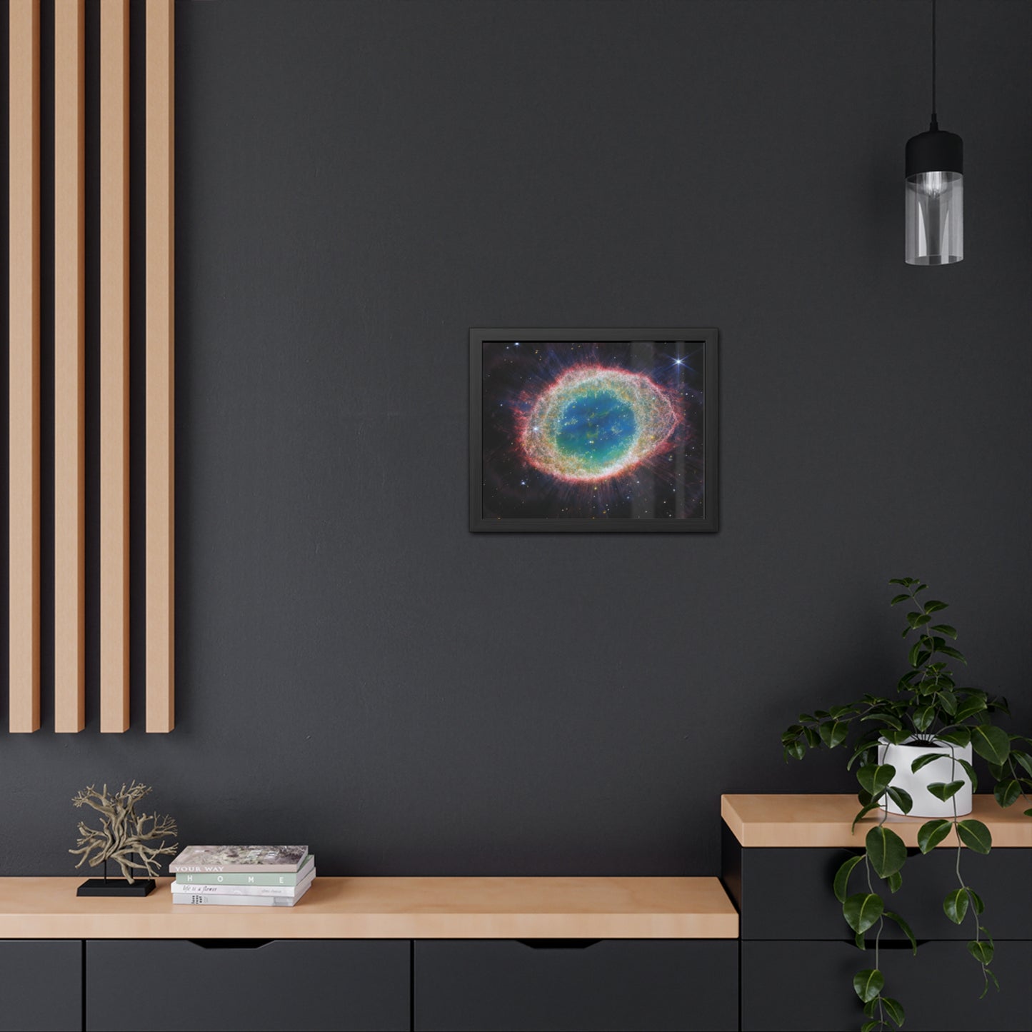 Ring Nebula, Hand Crafted Wooden Framed Poster