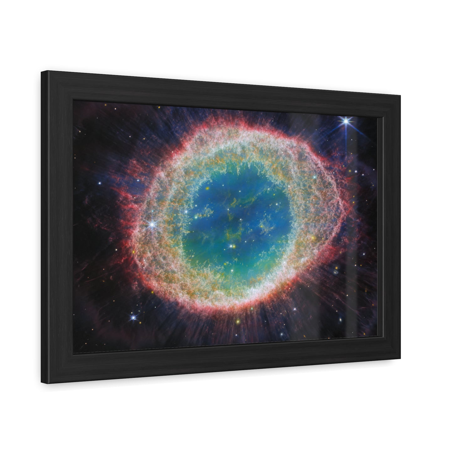 Ring Nebula, Hand Crafted Wooden Framed Poster