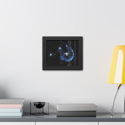 Arp 107 Supermassive Blackhole, Hand Crafter Wooden Framed Poster