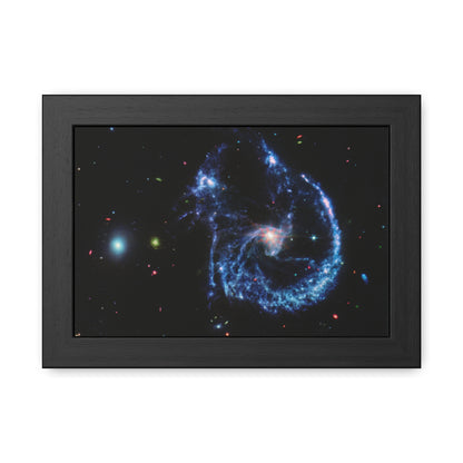 Arp 107 Supermassive Blackhole, Hand Crafter Wooden Framed Poster