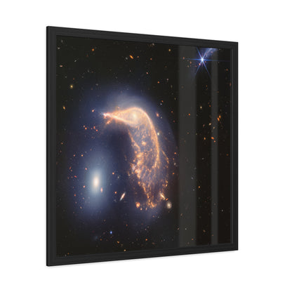 Interacting Galaxies Arp 142, Hand Crafted Wooden Framed Poster