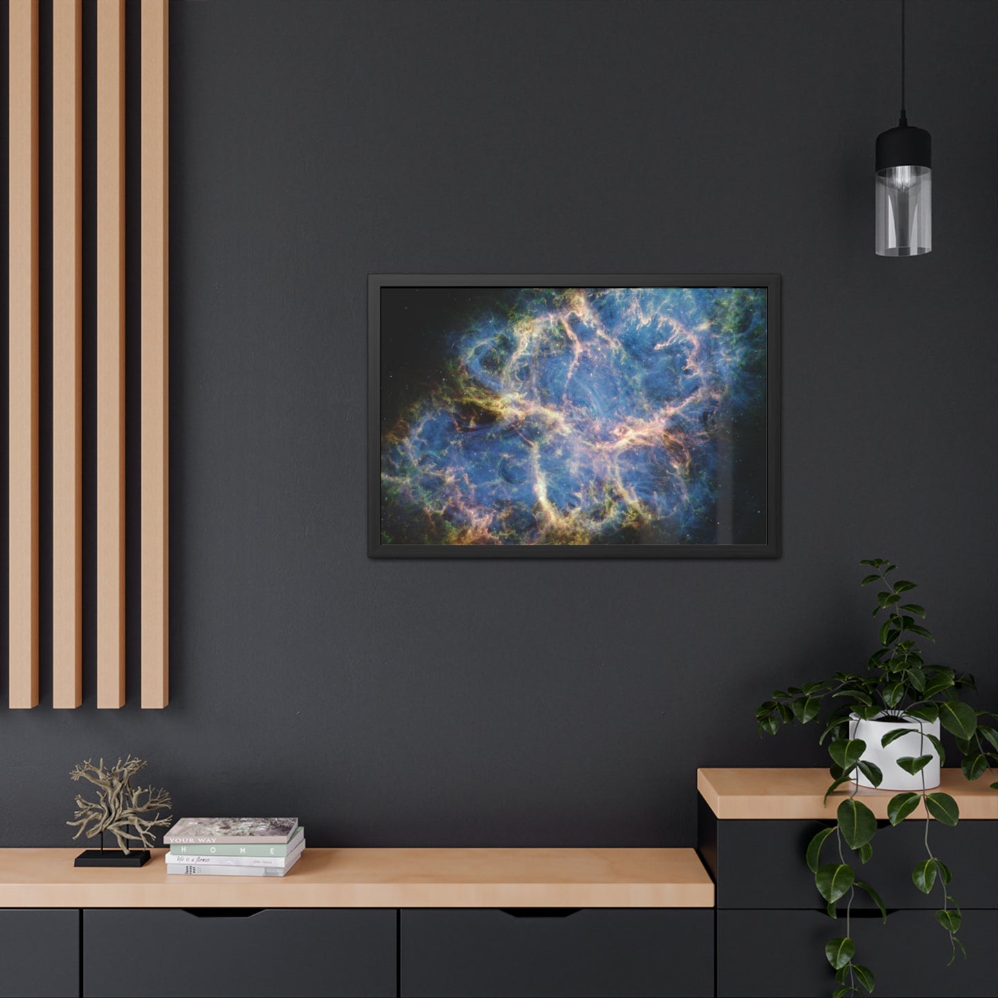 Crab Nebula, Hand Crafted Wooden Framed Poster