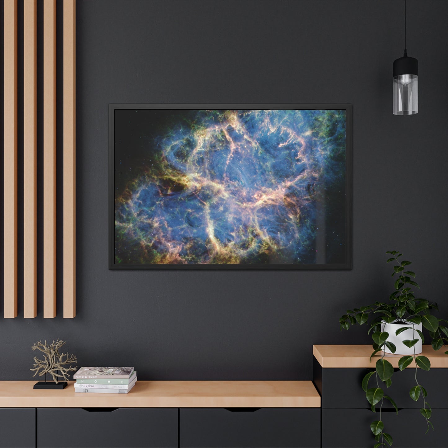 Crab Nebula, Hand Crafted Wooden Framed Poster