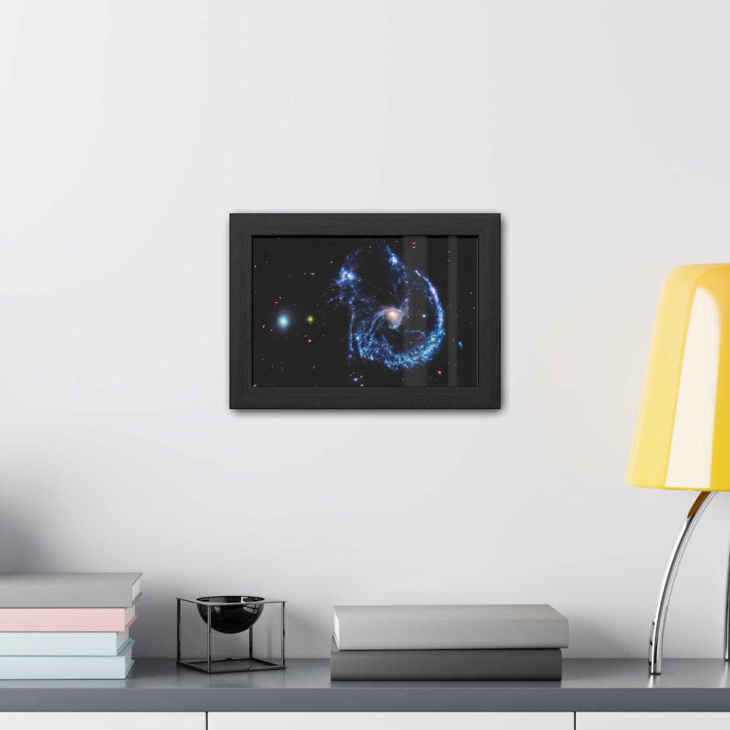 Arp 107 Supermassive Blackhole, Hand Crafter Wooden Framed Poster