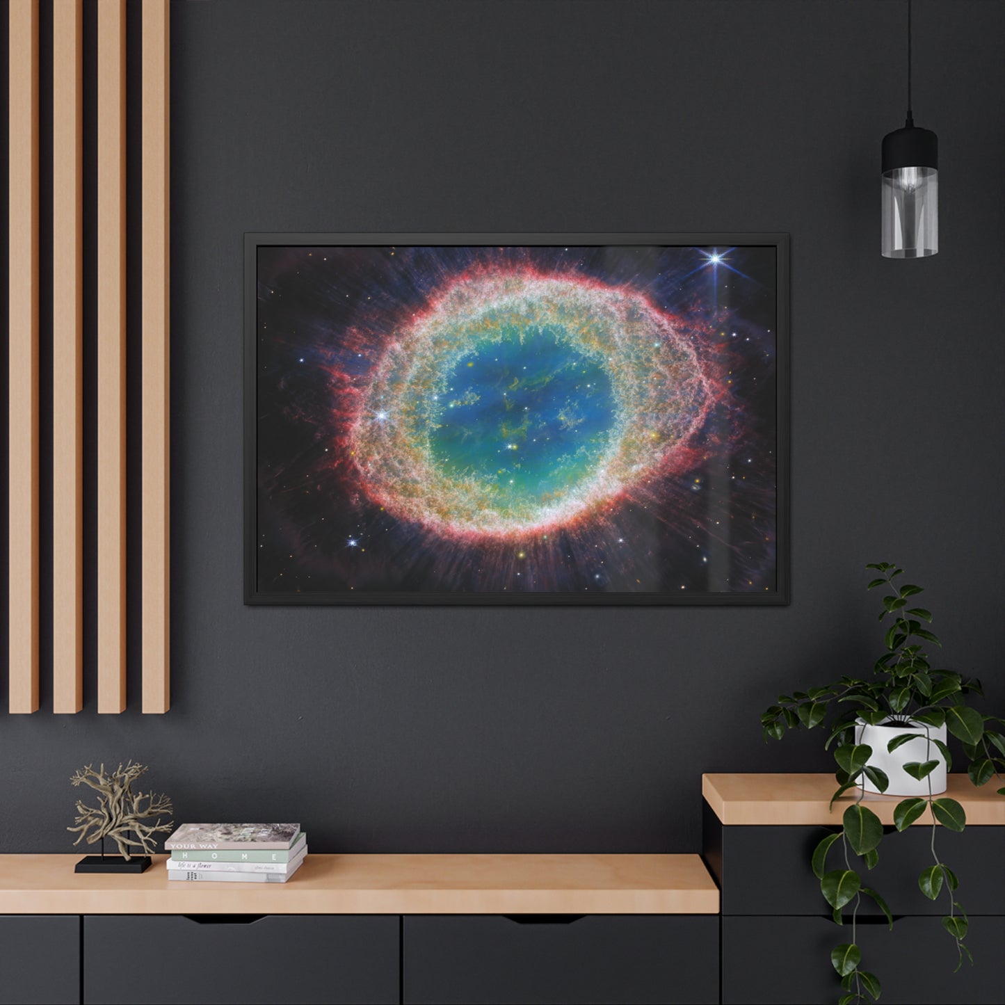 Ring Nebula, Hand Crafted Wooden Framed Poster