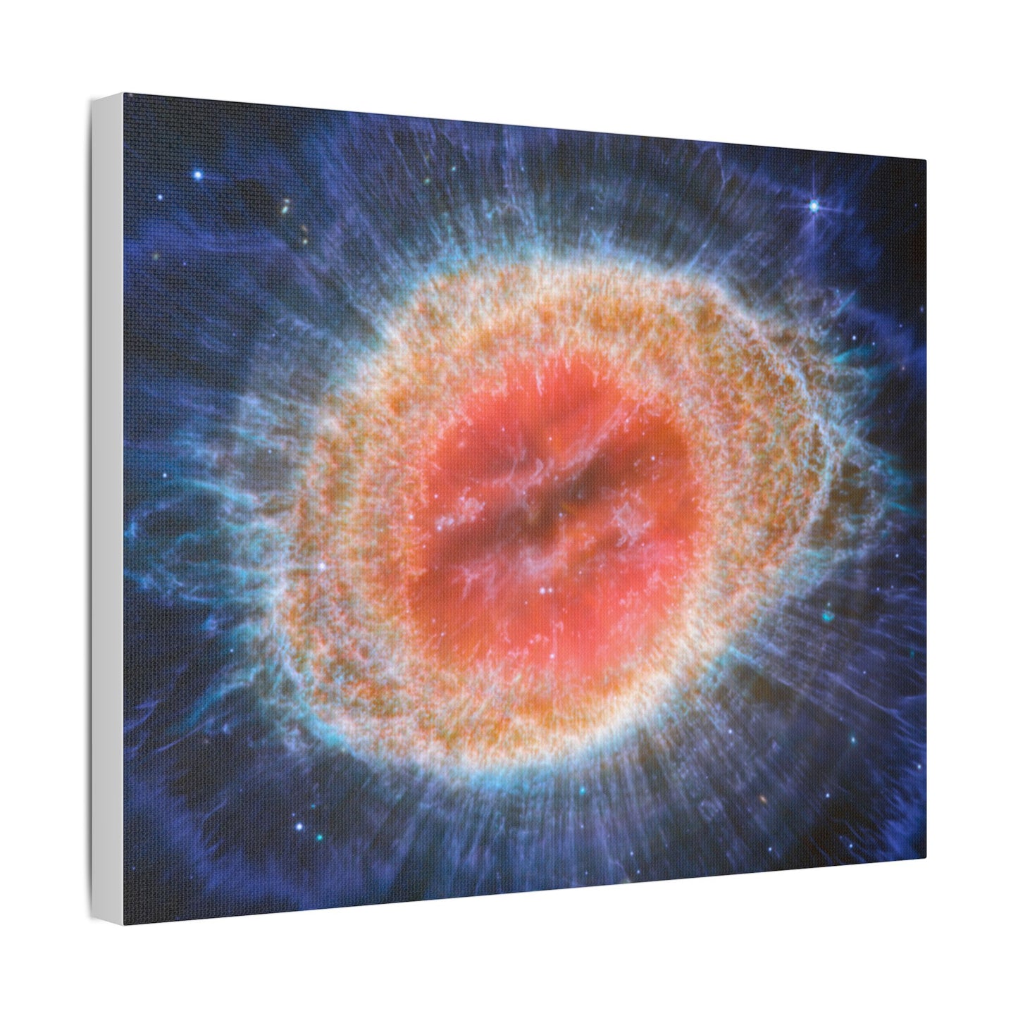 Ring Nebula (MIRI image), Satin Canvas, Stretched