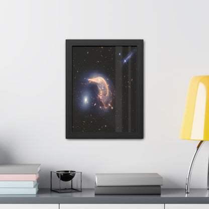 Interacting Galaxies Arp 142, Hand Crafted Wooden Framed Poster