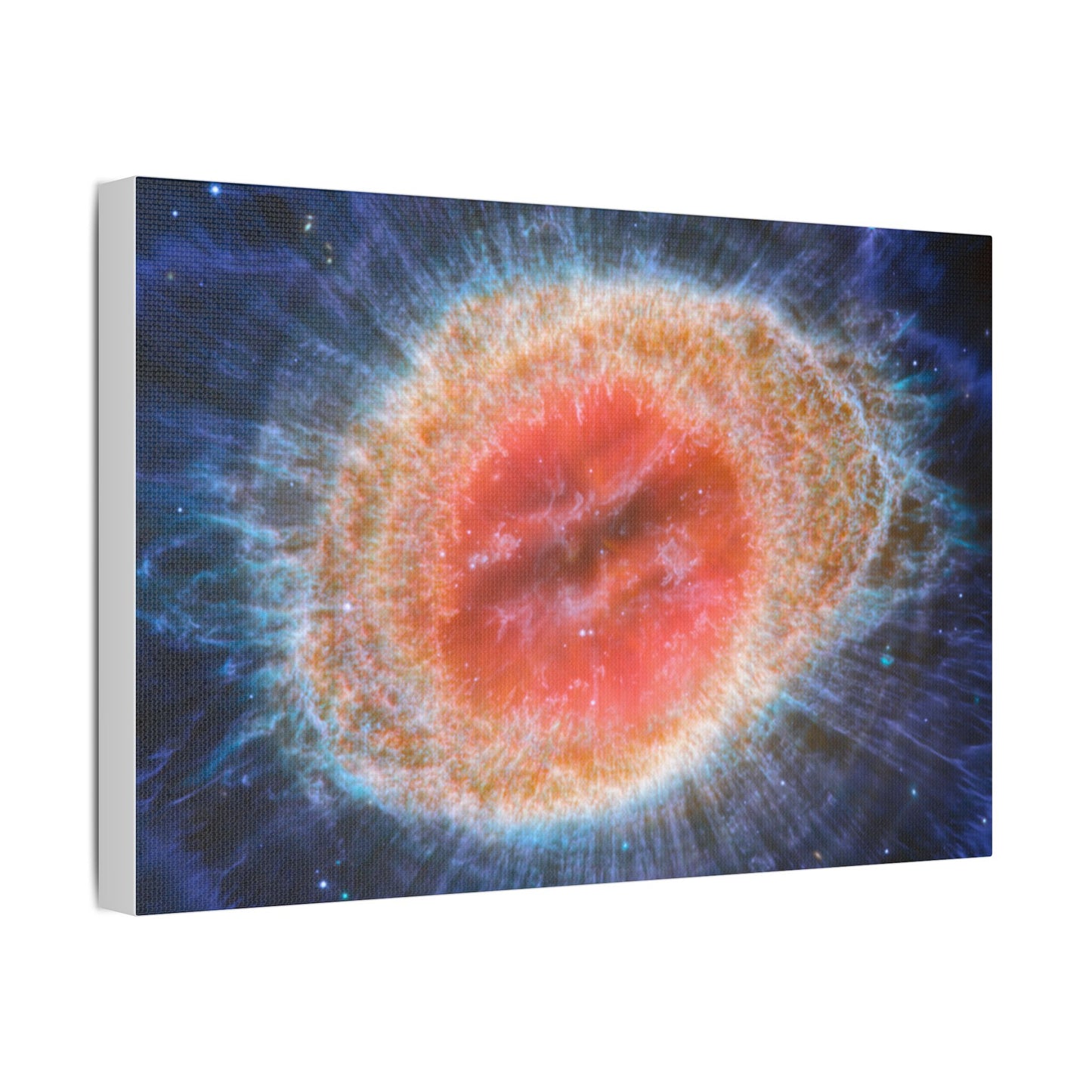 Ring Nebula (MIRI image), Satin Canvas, Stretched