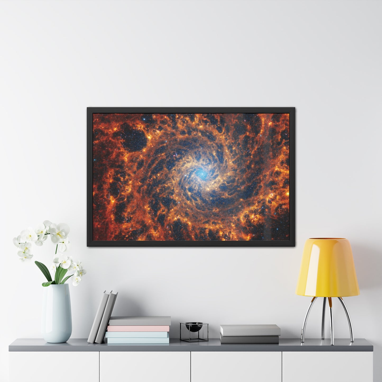 Spiral Galaxy NGC 628, Hand Crafted Wooden Framed Poster