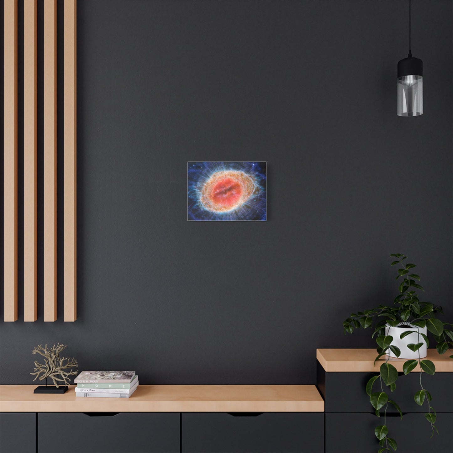 Ring Nebula (MIRI image), Satin Canvas, Stretched