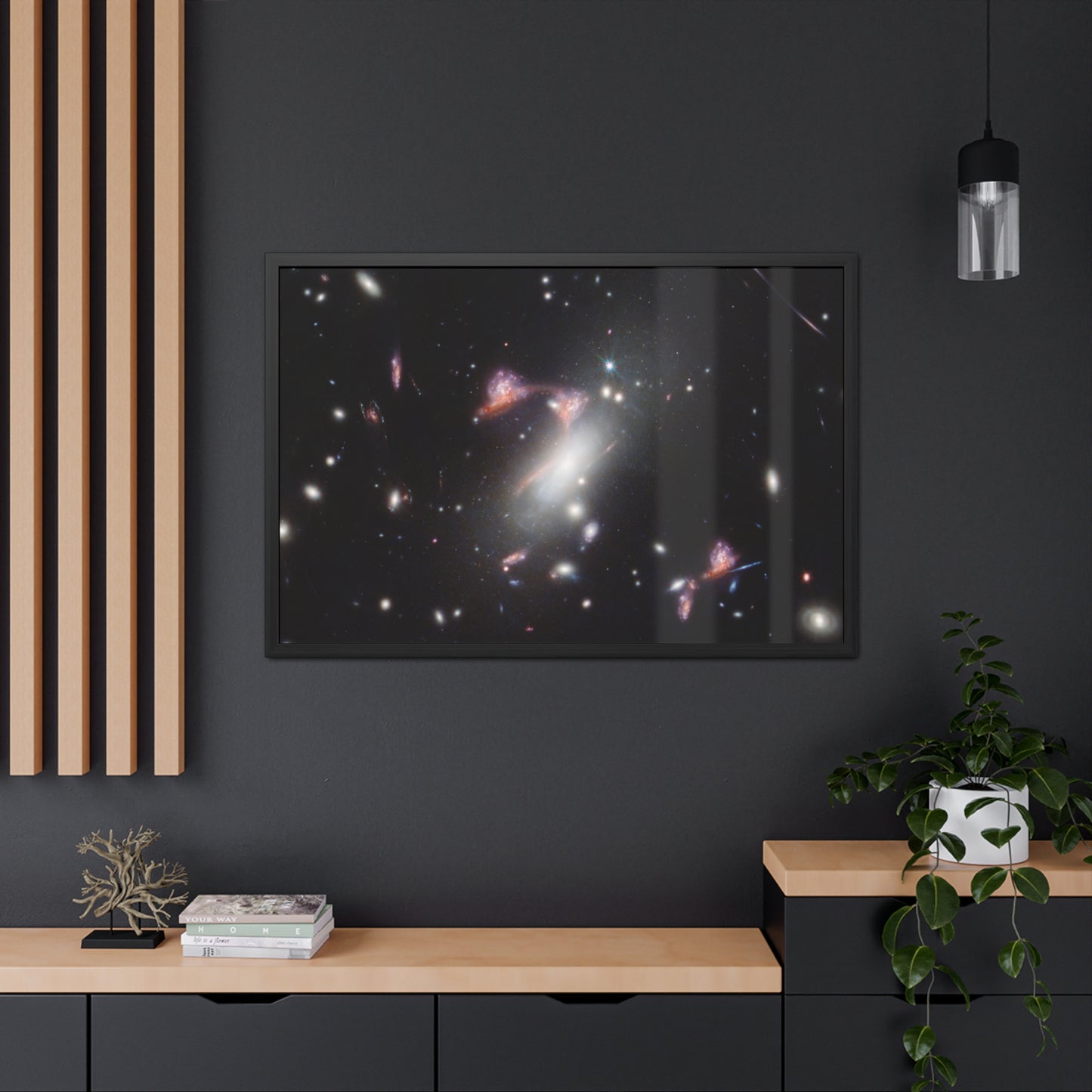 Question Mark Galaxy, Hand Crafted Wooden Framed Poster