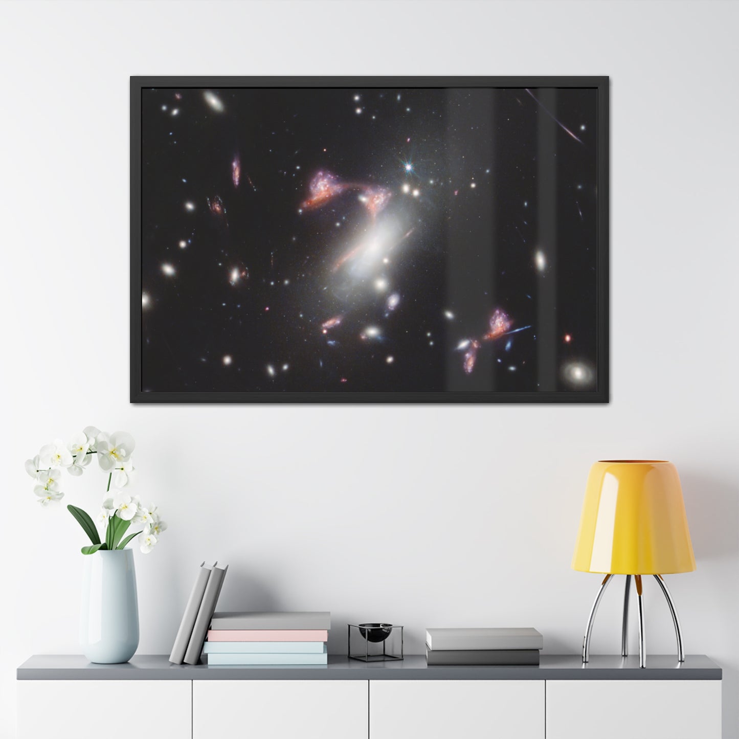 Question Mark Galaxy, Hand Crafted Wooden Framed Poster