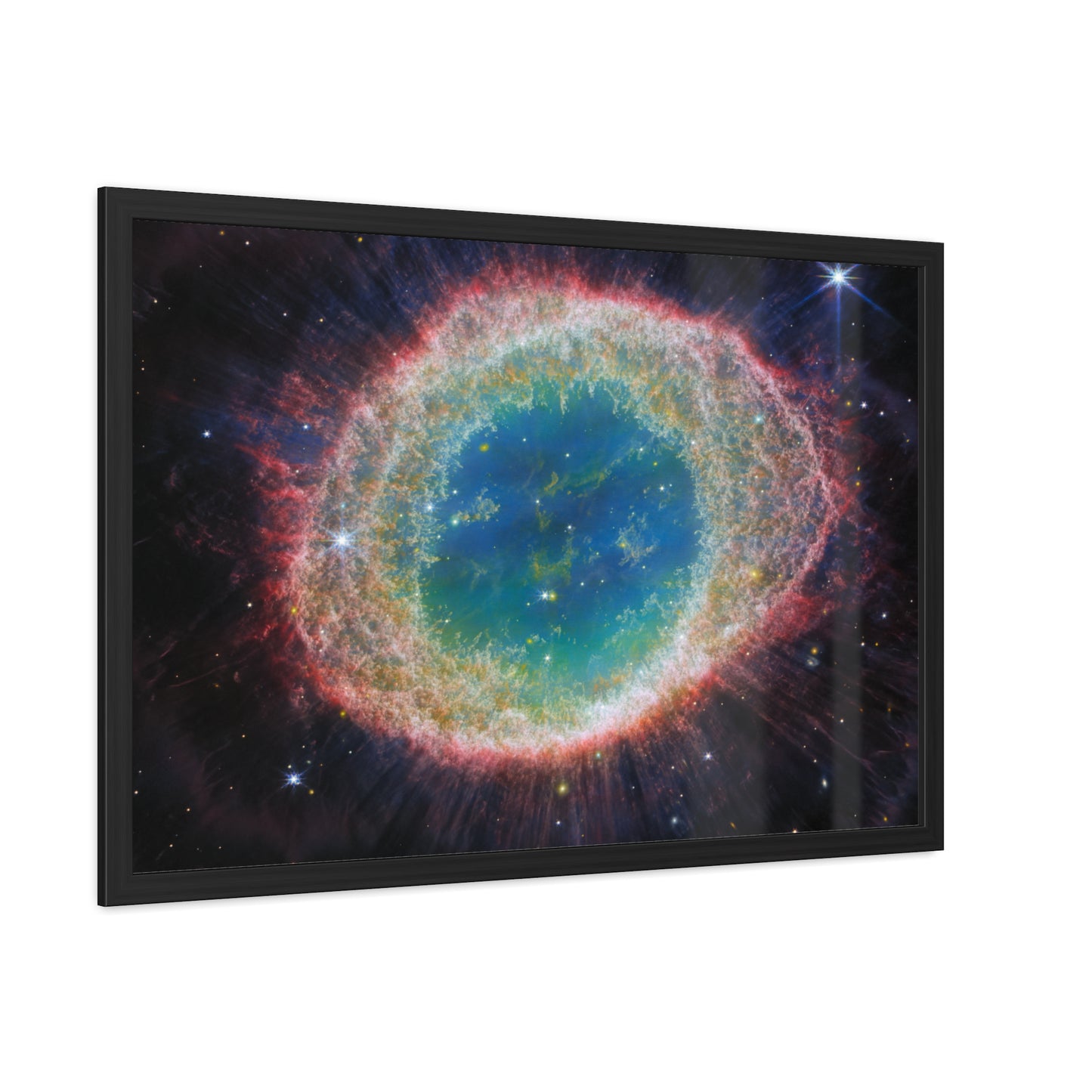 Ring Nebula, Hand Crafted Wooden Framed Poster