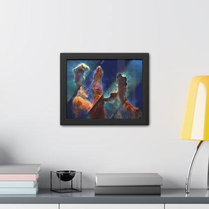 Pillars of Creation - Webb vs Hubble, Hand Crafted Wooden Framed Poster