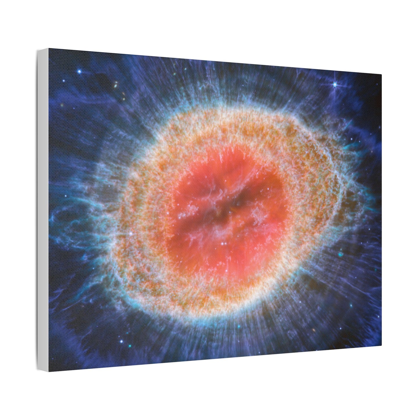 Ring Nebula (MIRI image), Satin Canvas, Stretched