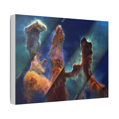 Pillars of Creation - Webb vs Hubble, Satin Canvas, Stretched