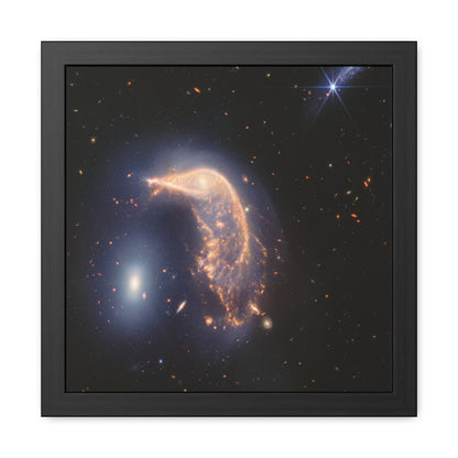 Interacting Galaxies Arp 142, Hand Crafted Wooden Framed Poster