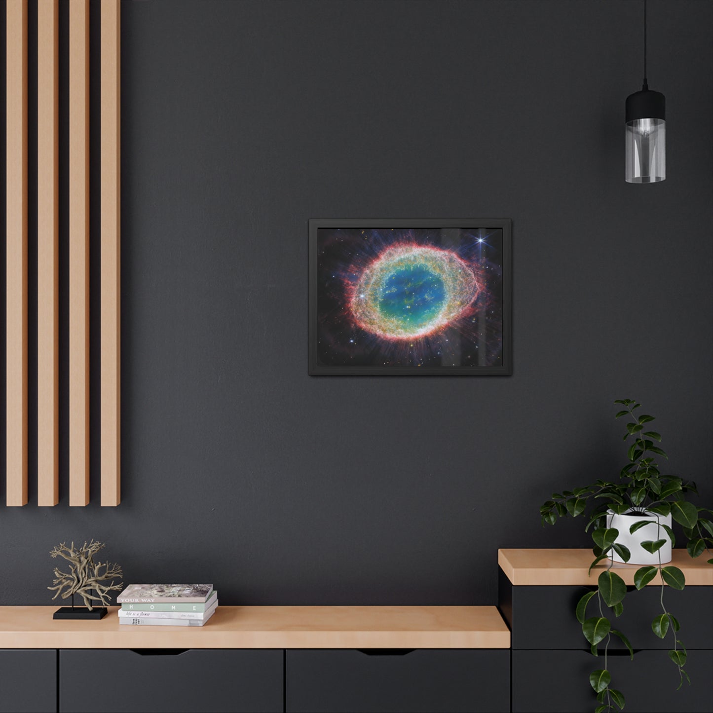 Ring Nebula, Hand Crafted Wooden Framed Poster