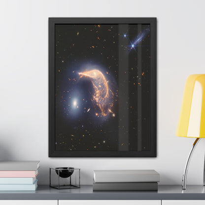 Interacting Galaxies Arp 142, Hand Crafted Wooden Framed Poster