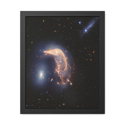 Interacting Galaxies Arp 142, Hand Crafted Wooden Framed Poster