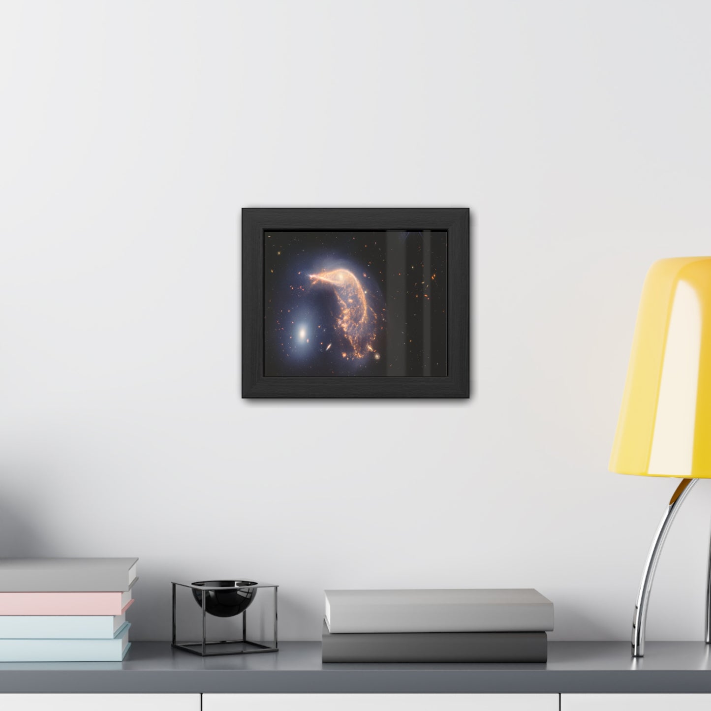 Interacting Galaxies Arp 142, Hand Crafted Wooden Framed Poster