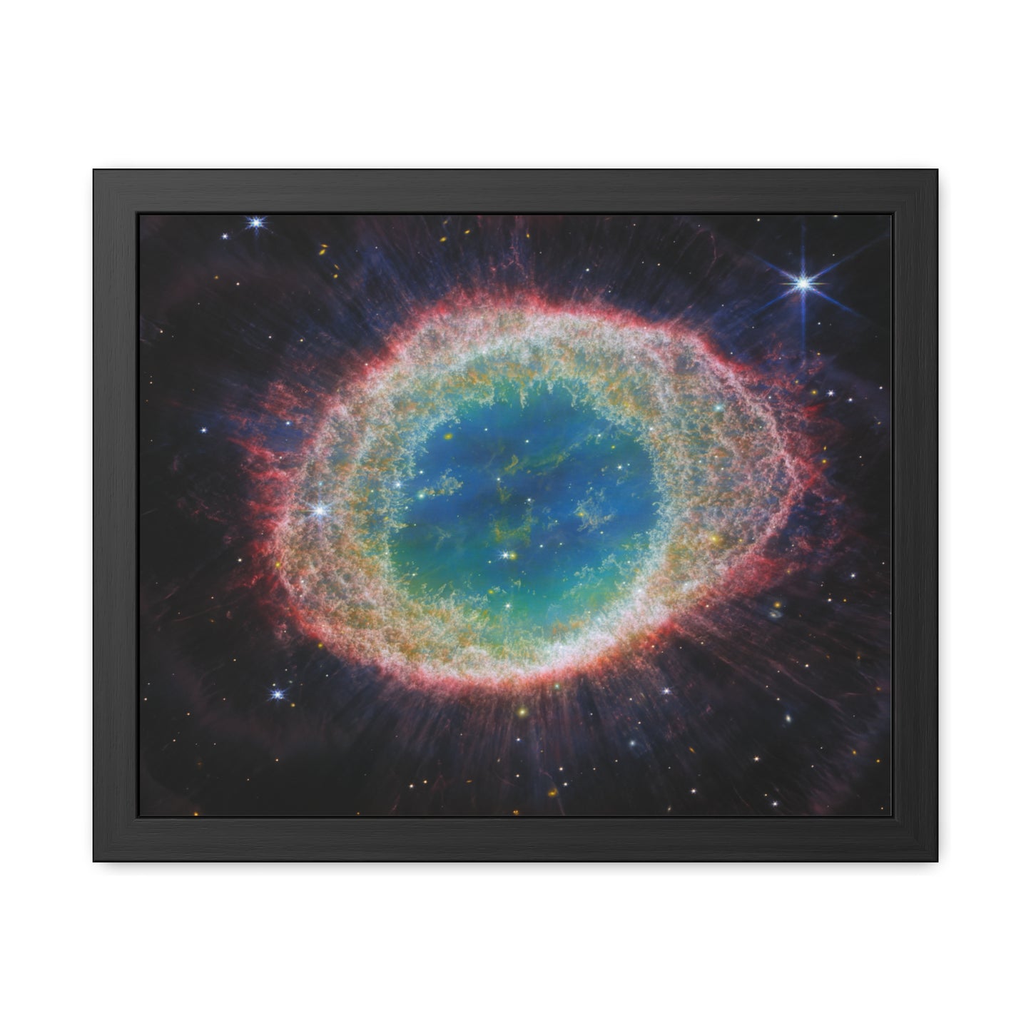 Ring Nebula, Hand Crafted Wooden Framed Poster