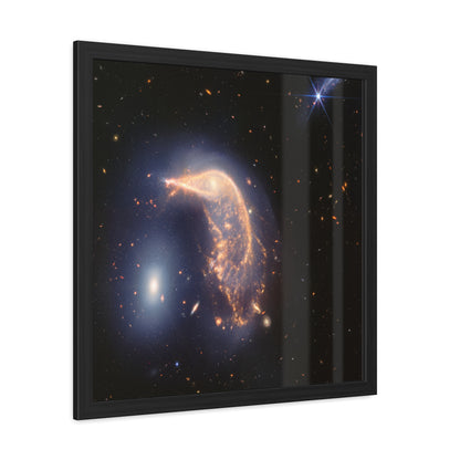 Interacting Galaxies Arp 142, Hand Crafted Wooden Framed Poster