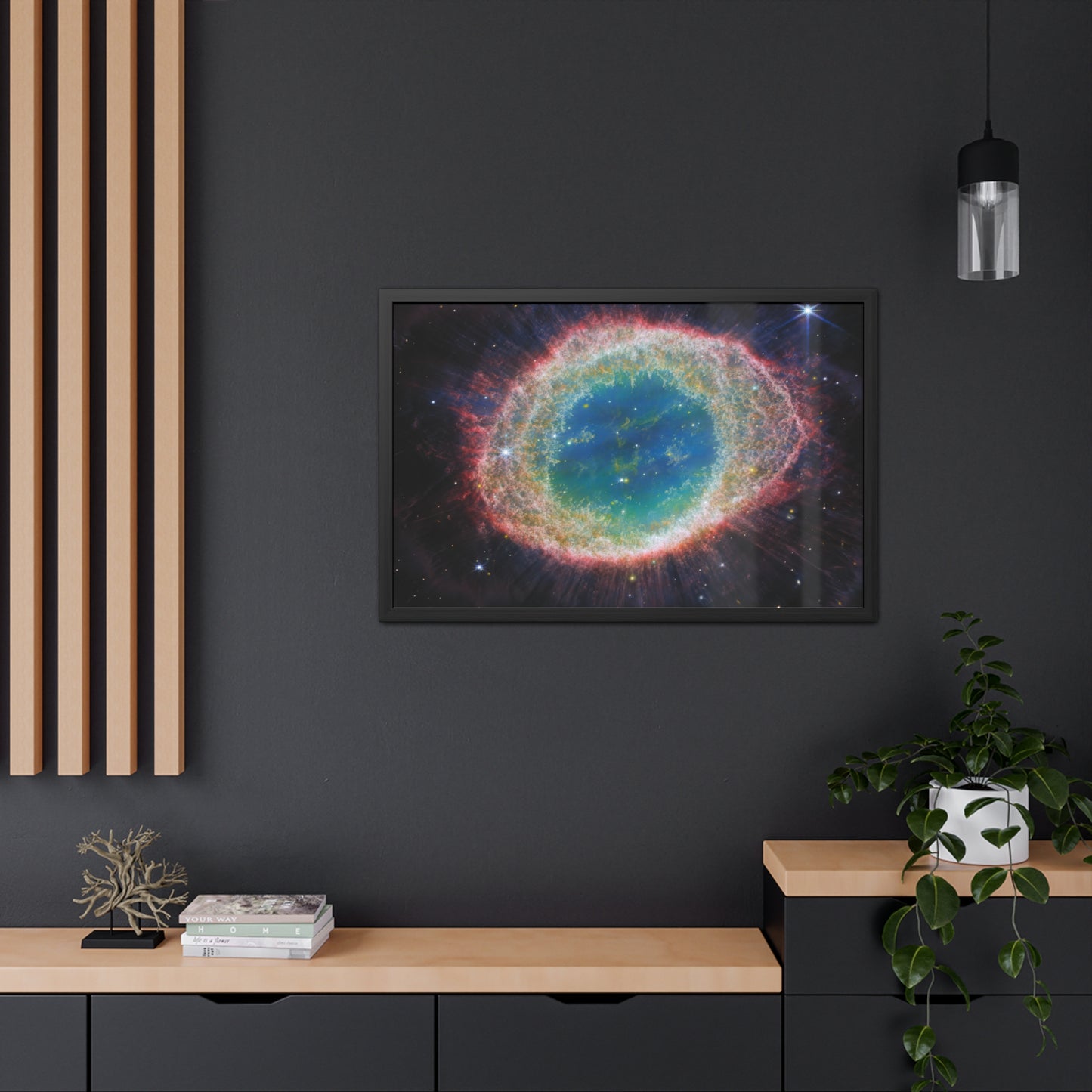 Ring Nebula, Hand Crafted Wooden Framed Poster