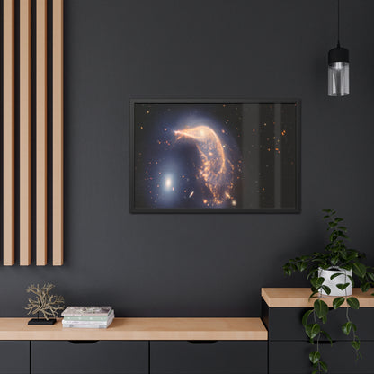 Interacting Galaxies Arp 142, Hand Crafted Wooden Framed Poster