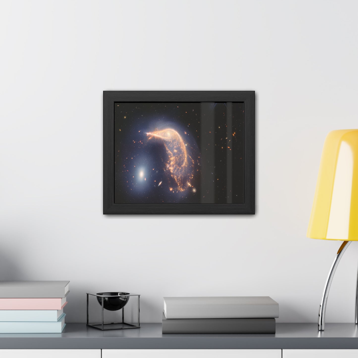 Interacting Galaxies Arp 142, Hand Crafted Wooden Framed Poster