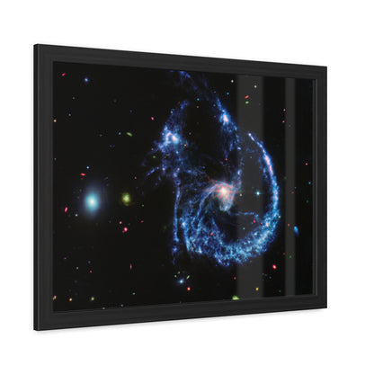 Arp 107 Supermassive Blackhole, Hand Crafter Wooden Framed Poster