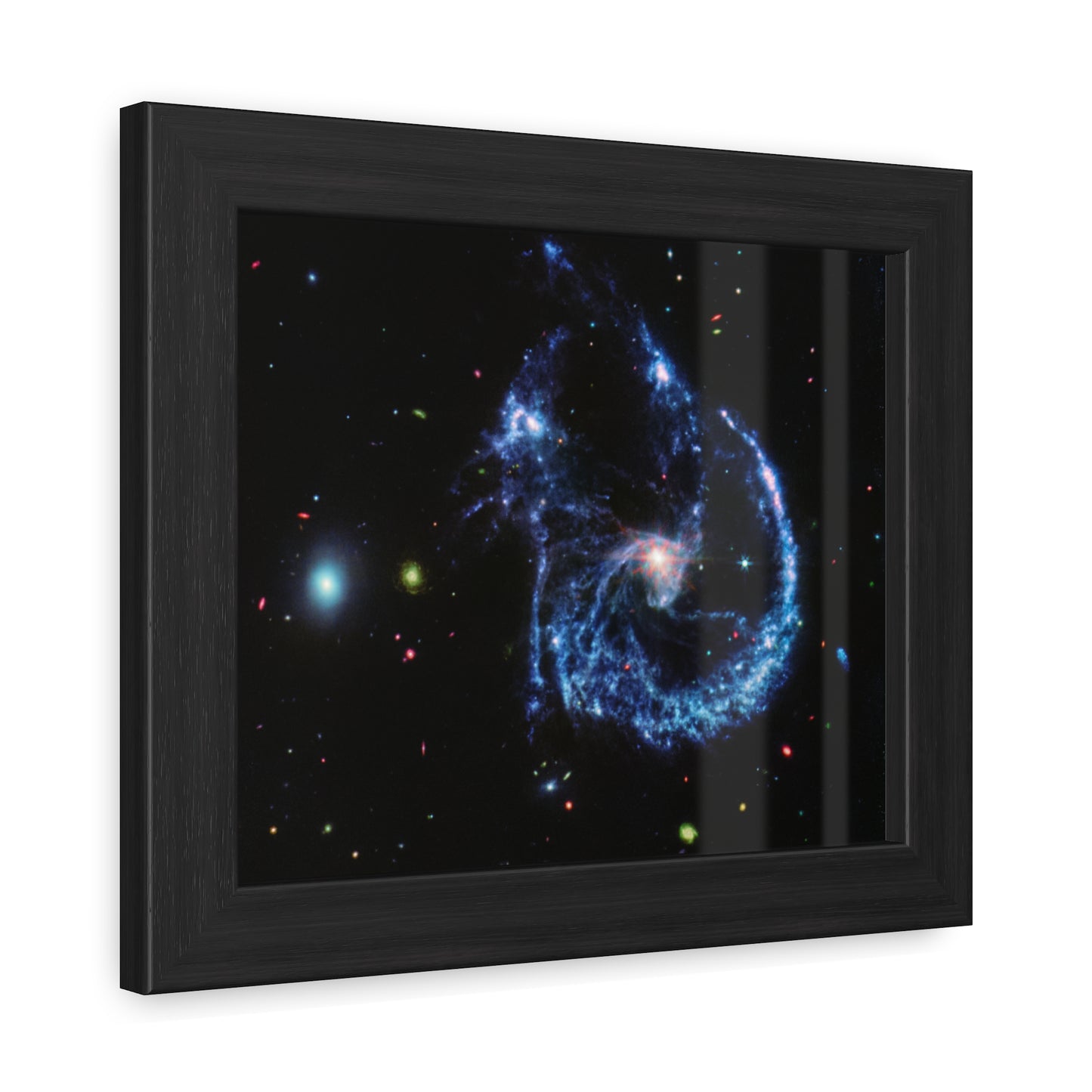 Arp 107 Supermassive Blackhole, Hand Crafter Wooden Framed Poster