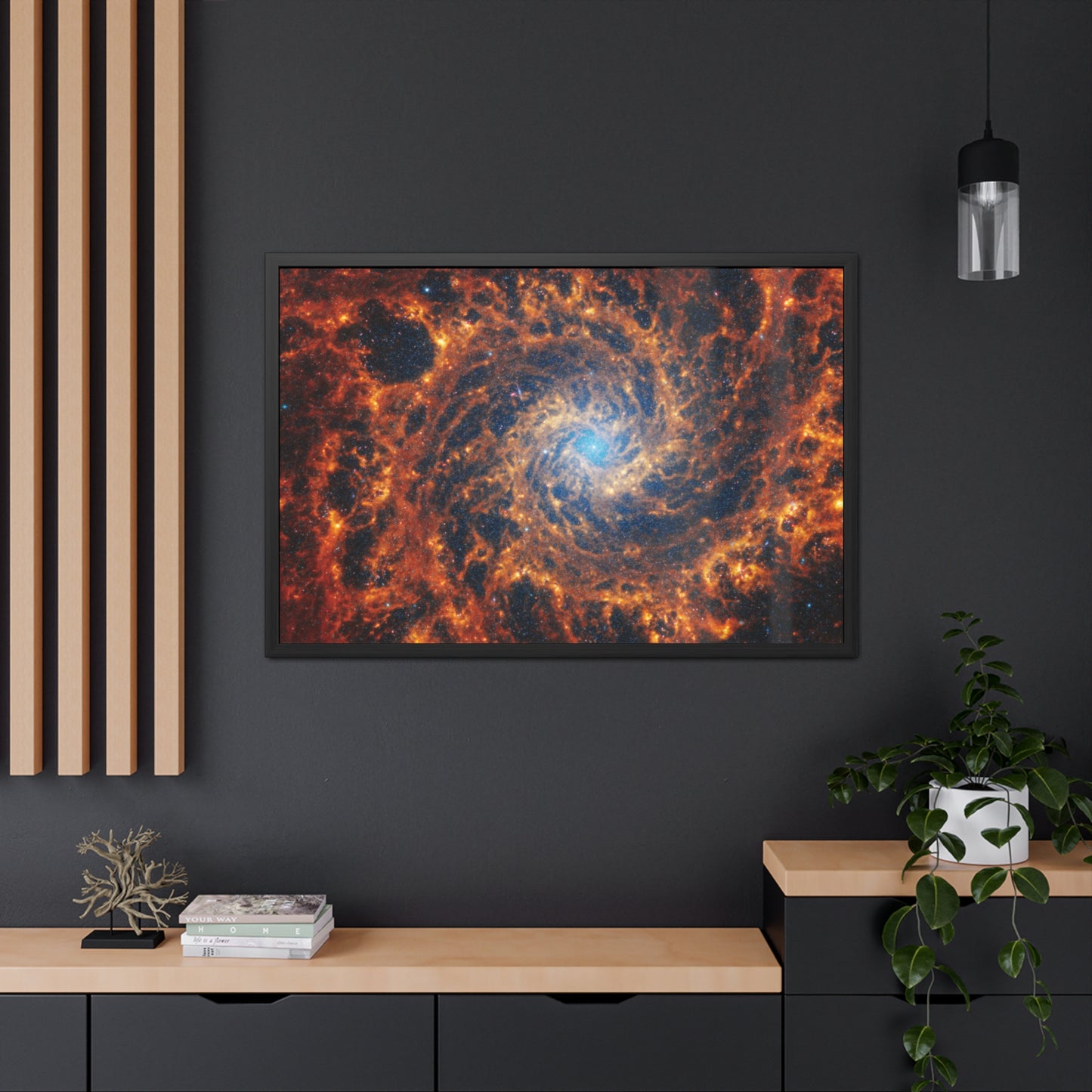 Spiral Galaxy NGC 628, Hand Crafted Wooden Framed Poster