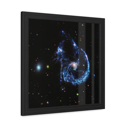 Arp 107 Supermassive Blackhole, Hand Crafter Wooden Framed Poster