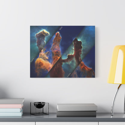 Pillars of Creation - Webb vs Hubble, Satin Canvas, Stretched